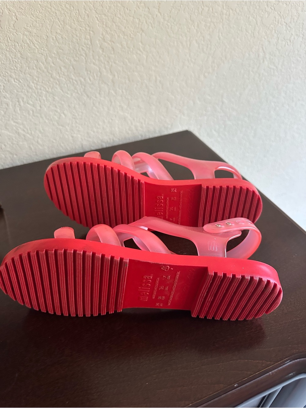 Melissa Women's Red and Pink Jelly Slingback Sandals - Picture 3 of 6